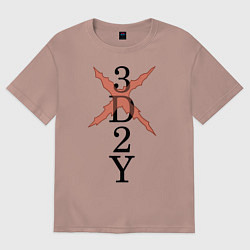 Футболка оверсайз женская 3D 2Y, цвет: пыльно-розовый