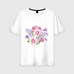 Женская футболка оверсайз Полевые цветы