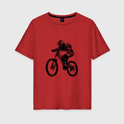 Футболка оверсайз женская Велоспорт Z, цвет: красный
