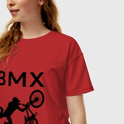 Футболка оверсайз женская Велоспорт BMX Z, цвет: красный — фото 2