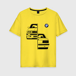 Футболка оверсайз женская BMW БМВ Z, цвет: желтый
