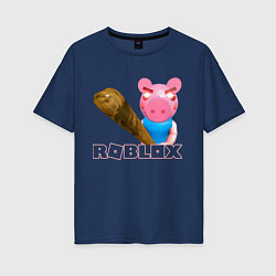 Футболка оверсайз женская Roblox Piggy, цвет: тёмно-синий