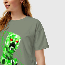 Футболка оверсайз женская MINECRAFT CREEPER, цвет: авокадо — фото 2