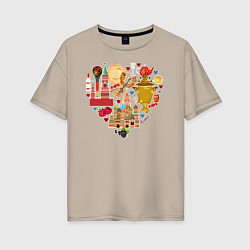Женская футболка оверсайз LOVE RUSSIA