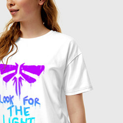 Футболка оверсайз женская ЦИКАДЫ LOOK FOR THE LIGHT, цвет: белый — фото 2