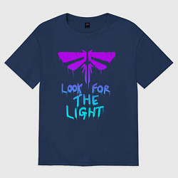 Футболка оверсайз женская ЦИКАДЫ LOOK FOR THE LIGHT, цвет: тёмно-синий