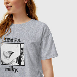 Футболка оверсайз женская Milky, цвет: меланж — фото 2