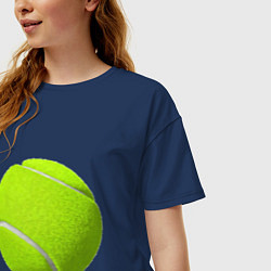 Футболка оверсайз женская Теннис, цвет: тёмно-синий — фото 2