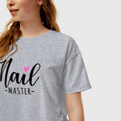 Футболка оверсайз женская Nail master, цвет: меланж — фото 2