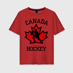 Женская футболка оверсайз Canada Hockey