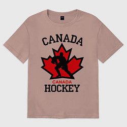 Футболка оверсайз женская Canada Hockey, цвет: пыльно-розовый