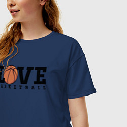 Футболка оверсайз женская Love Basketball, цвет: тёмно-синий — фото 2