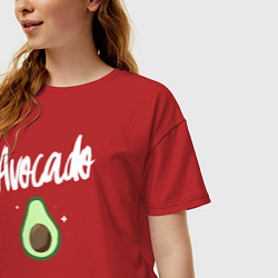 Футболка оверсайз женская Avocado, цвет: красный — фото 2