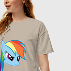 Футболка оверсайз женская Rainbow Dash, цвет: миндальный — фото 2