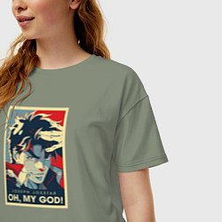 Футболка оверсайз женская OH, MY GOD!, цвет: авокадо — фото 2