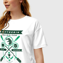 Футболка оверсайз женская Slytherin Quidditch, цвет: белый — фото 2