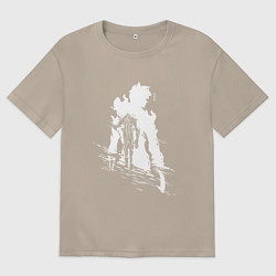 Футболка оверсайз женская Поднятие уровня в одиночку, цвет: миндальный