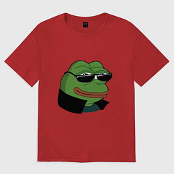 Футболка оверсайз женская Pepe в очках EZ, цвет: красный