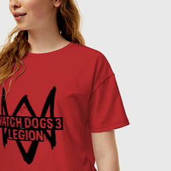 Футболка оверсайз женская Watch Dogs: Legion, цвет: красный — фото 2