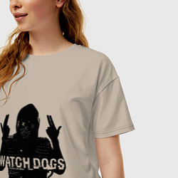 Футболка оверсайз женская Watch dogs 2 Z, цвет: миндальный — фото 2