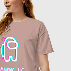 Футболка оверсайз женская Among us, цвет: пыльно-розовый — фото 2