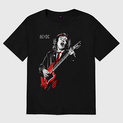 Футболка оверсайз женская ACDC Angus Young, цвет: черный