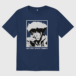 Футболка оверсайз женская Увидимся, космический ковбой, цвет: тёмно-синий
