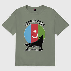 Футболка оверсайз женская Азербайджан, цвет: авокадо