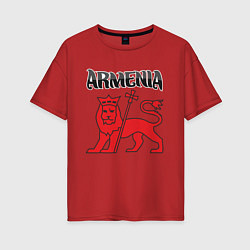 Футболка оверсайз женская Армения, цвет: красный