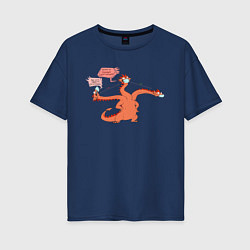 Женская футболка оверсайз COVID-19 дракон
