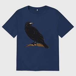 Женская футболка оверсайз Ворон