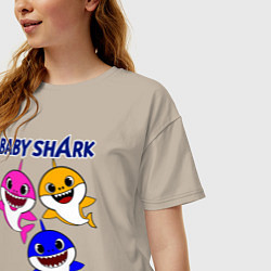 Футболка оверсайз женская Baby Shark, цвет: миндальный — фото 2