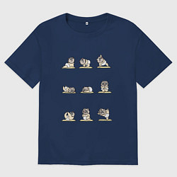 Футболка оверсайз женская ЙОГА ОТ ИНОСКЕ, цвет: тёмно-синий