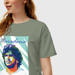 Футболка оверсайз женская Марадона золотой мальчик, цвет: авокадо — фото 2