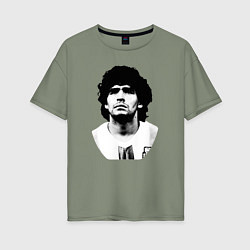 Футболка оверсайз женская Диего Марадона, цвет: авокадо