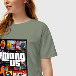 Футболка оверсайз женская AMONG US GTA, цвет: авокадо — фото 2