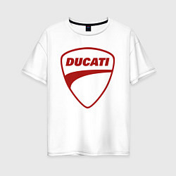 Женская футболка оверсайз Ducati Logo Дукати Лого Z