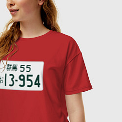 Футболка оверсайз женская Initial D Номер, цвет: красный — фото 2