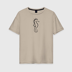 Женская футболка оверсайз Морской конёк