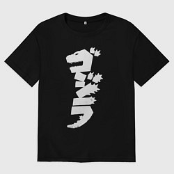 Футболка оверсайз женская Годзилла, цвет: черный