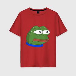 Футболка оверсайз женская Pepe MonkaS, цвет: красный