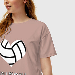 Футболка оверсайз женская ВОЛЕЙБОЛ, цвет: пыльно-розовый — фото 2