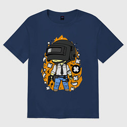 Футболка оверсайз женская PUBG, цвет: тёмно-синий