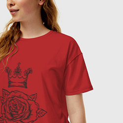 Футболка оверсайз женская Роза и корона, цвет: красный — фото 2