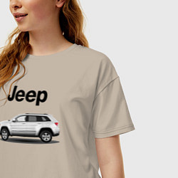 Футболка оверсайз женская Jeep, цвет: миндальный — фото 2