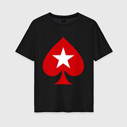 Футболка оверсайз женская Покер Пики Poker Stars, цвет: черный