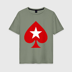 Футболка оверсайз женская Покер Пики Poker Stars, цвет: авокадо