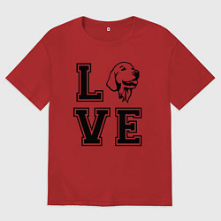 Футболка оверсайз женская Лабрадор, цвет: красный