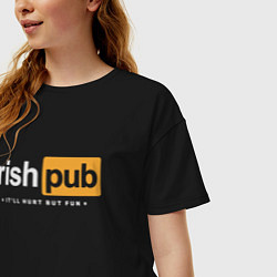 Футболка оверсайз женская Irish Pub, цвет: черный — фото 2