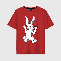Женская футболка оверсайз Кролик на мне